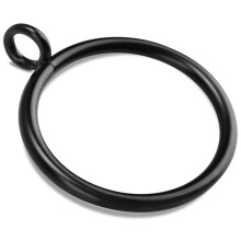 40 PCS Black Curtain Rings with Eyelets, RustResistant Metal Drapery Rings for 1 Inch Rod