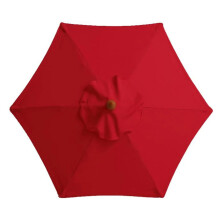 Patio Umbrella Replacement Canopy 1.9m Waterproof Red Garden Parasol Cover Weatherproof Fabric