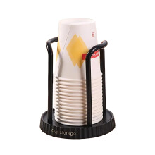 Paper Cup Dispenser for Countertop, Coffee Station Cup Holder Organizer for Kitchen or Office, Black