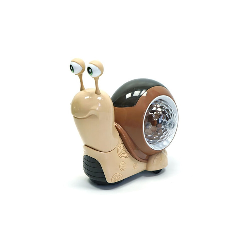 Crawling Snail Baby Toy with Music Light Universal Interactive Electric Walking Snail Toys for Baby Toddler Brown