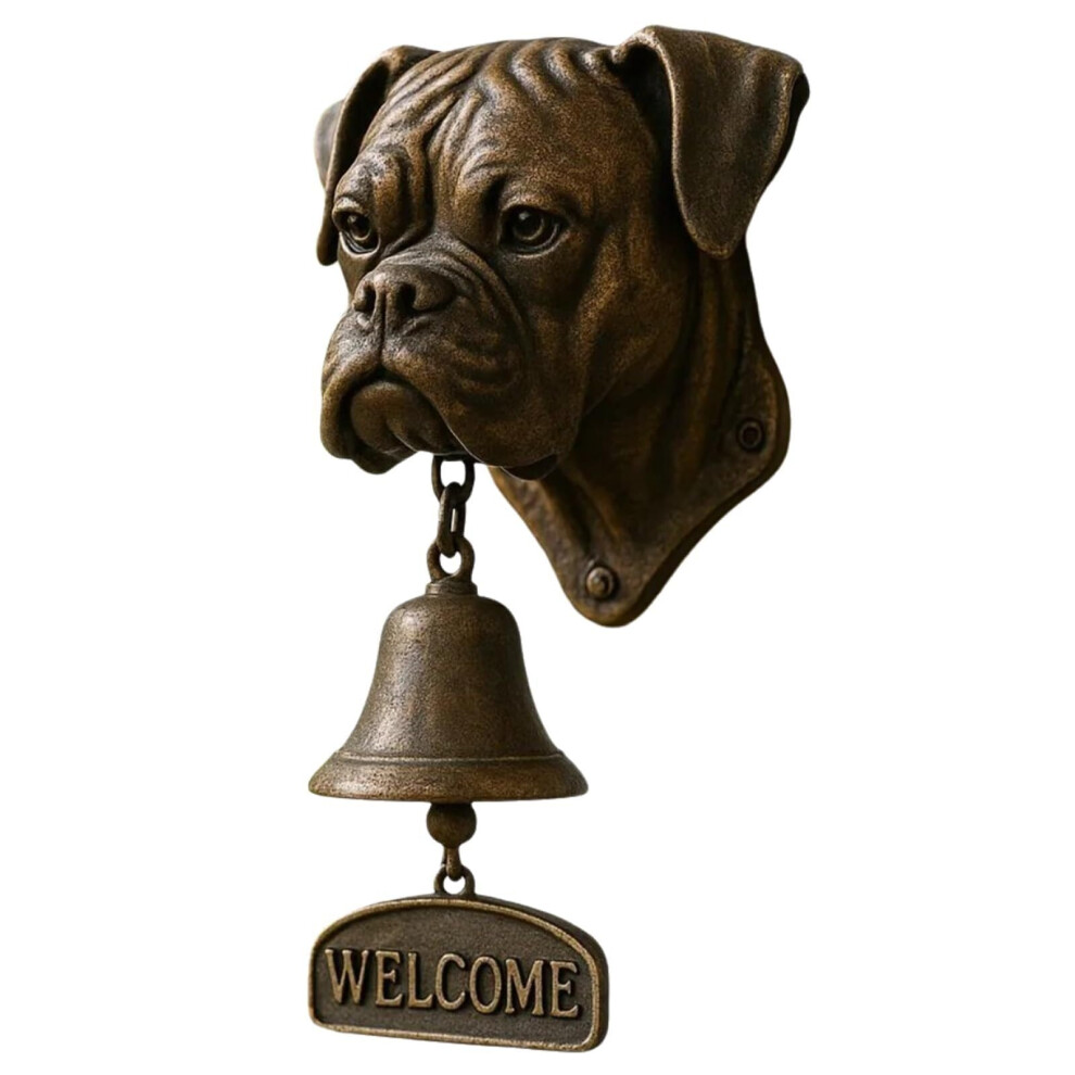 Dog Welcome Doorbell Vintage Resin Dog Hanging Bell With Welcome Sign For Front Door Porch 16X11x20cm 9053599971115