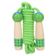 Eatbuy Jumping Rope for Kids, Skipping Rope with Wooden Handle Adjustable Cotton Jump Rope for Boys Girls Students Fitness Outdoor Exercise(Green)