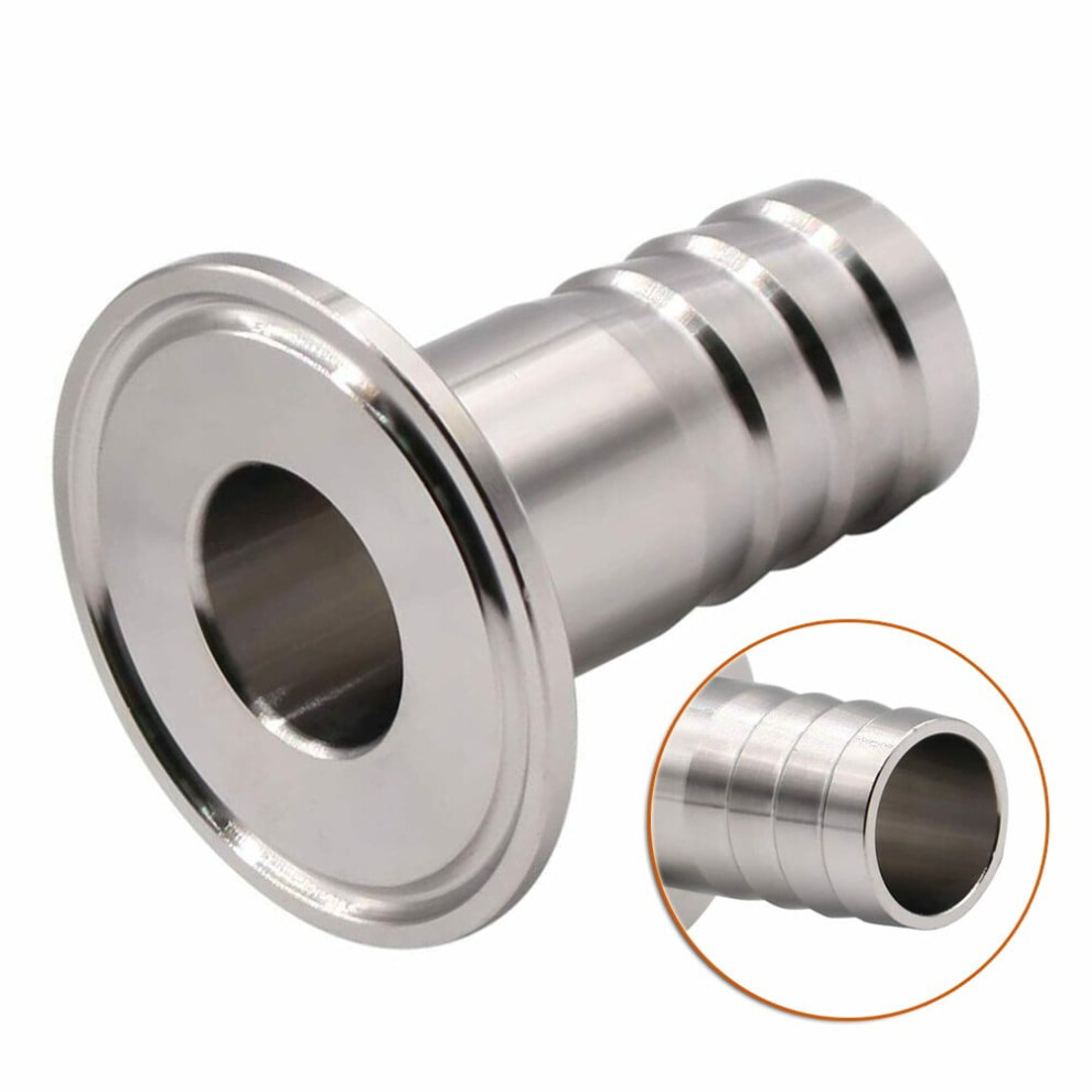 Mosiee 1.5"Tri Clamp To 1" Barb Ss304 Sanitary Hose Pipe Fitting (Ferrule Od 50.5Mm) 9180479517801