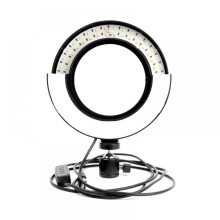 Selfie Ring Light with Tripod Stand & Cell Phone Holder for Live Stream/Makeup, Mini Led Camera Ringlight for YouTube Videos/Photography