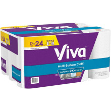 Multi-Surface 2-Ply Cloth Towel Rolls, 11" x 5-15/16", White, 110 Sheets Per Roll, Pack Of 12 Rolls