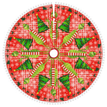 The Grinch World Travel Christmas Tree Skirt with Pom Trim,Holiday Christmas New Years Party Decorations 30