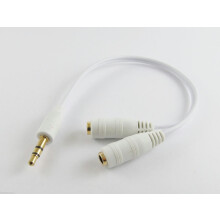 FOR 10pcs White 3.5mm 1/8 AUX Stereo Audio Headphone Y Splitter Cable for Mp3 MP4 20cm
