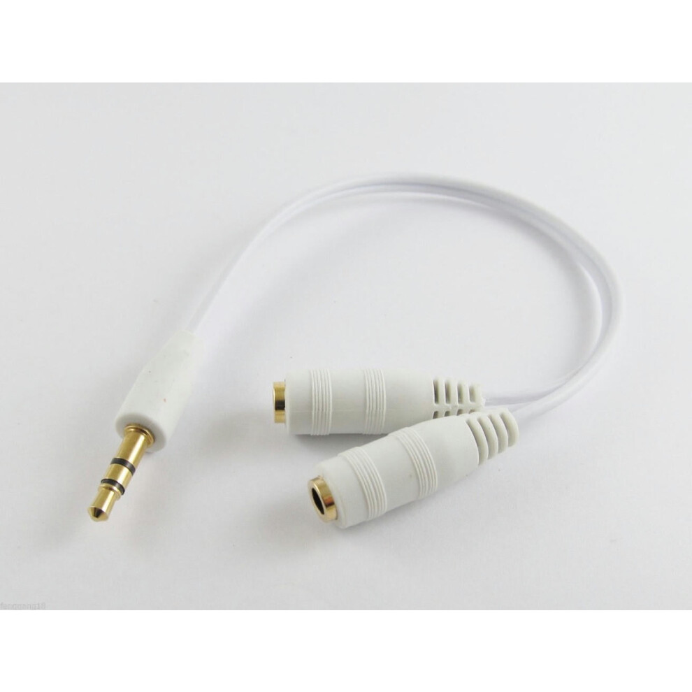 For 10Pcs 3.5Mm 1/8 Aux Stereo Audio Headphone Y Splitter Cable For Mp3 Mp4 20Cm White 9557311202995