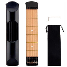 PRINxy Pocket Guitar Practice Neck,Finger Exercise 6 String Portable Guitar Trainer For Beginner Chord Practice Tool As Shown