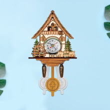 Meiiso Clearance Sale! Cuckoo Wall Clock, Retro Wooden Alarm Clock for Room, 10.14*5.46*2.34In, Compatible with Home Decor