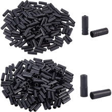 320pcs 2 Sizes Black Plastic Bike Shift Cable End Caps, Compatible with Bicycle Brake & Shift Cables, Crimp Ends for Wire Spare Parts