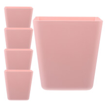 5 Pcs Wall Storage Box Baskets for Shelves Trolley Car Cup Pen Holders Home Pink Plastic
