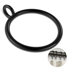 50 Pack Black Metal Curtain Rings with Eyelets 1.5 Inch for Drapery Rods Heavy Duty Rust Resistant