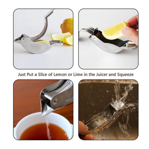 Bird Lime Squeezer Stainless Steel,Lime Slice Squeezer, Lime Squeezer for Beer Bottle,Silver 2