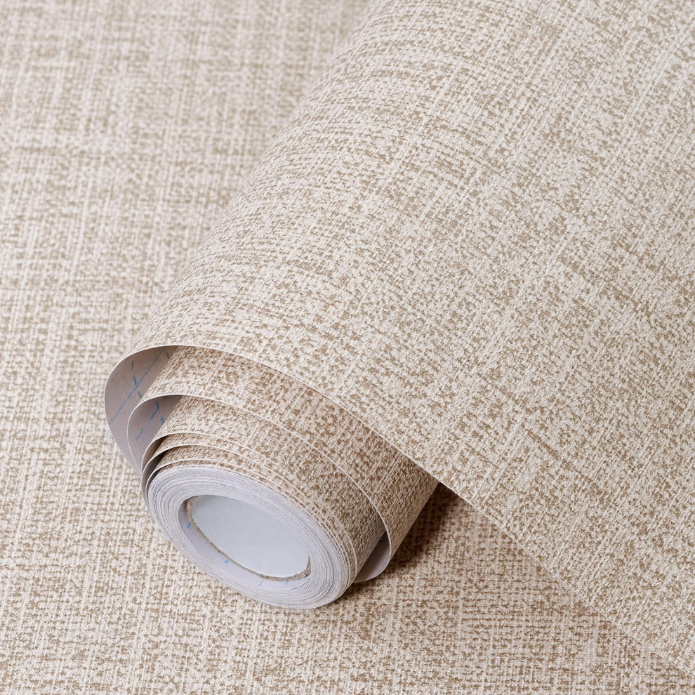 Khaki Grasscloth Peel And Stick Wallpaper 17.3'X120' Faux Linen Waterproof Self Adhesive Vinyl 9455672626675