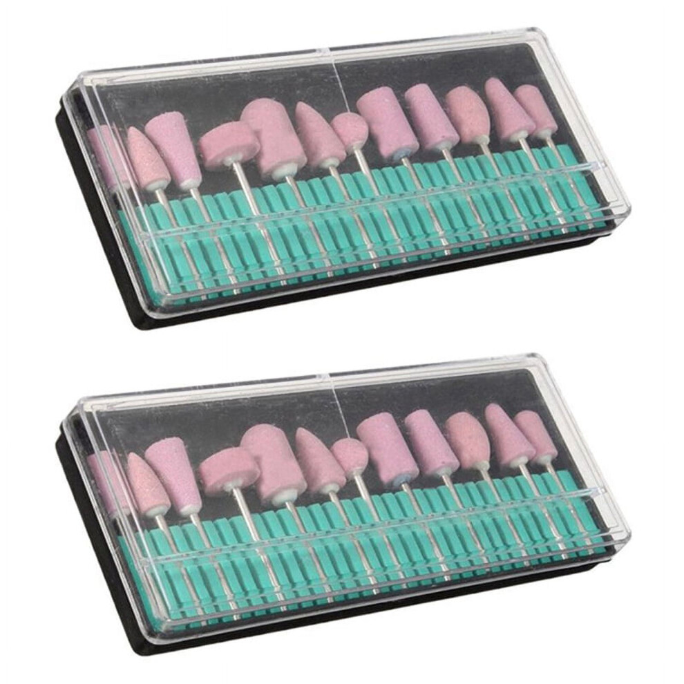 24Pcs Professional Polishing Grinding Tools Nail Art Ceramic Drill Bits