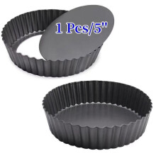 Mini Tart Pan 5 Inch with Removable Bottom Quiche Pan Nonstick Round Quiche Pie Pan
