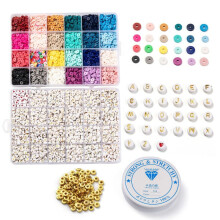 1set DIY Heishi Bead Style Stretch Bracelets Making Kits Including Handmade Polymer Clay Acrylic