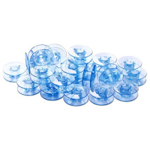 Gongxipen 25pcs Plastic Empty Sewing Machine Bobbins Spools with Storage Case for Feiyue (Blue)