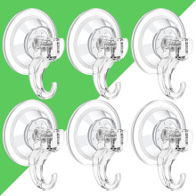 4 Pack Suction Cup Hooks, Reusable Waterproof Heavy Duty Hangers for Shower, Window, Towel, Loofah, Glass Door – Compatible with Smooth Surfaces