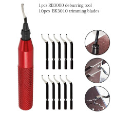 Mosiee RB3000 Deburring Tool with 10PCS Bk3010 HSS Blades Storage Handle Design Red