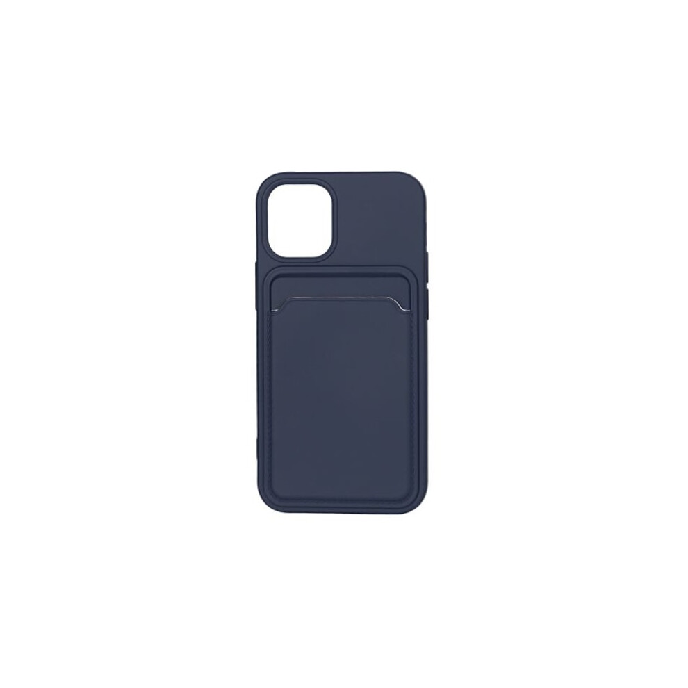 Compatible With Iphone 12 Mini Silicone Case With Card Holder - Blue 9418476351945
