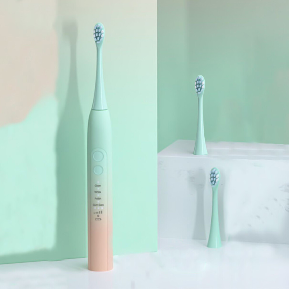 ZKCCNUK USB Charging Electric Toothbrush with 2 Heads, 4 Modes & Timer, IPX7 Waterproof - Compatible with Replacement Heads