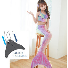Mermaid Tails for swimming for girls Monofin mermaid swimsuit pink and green S