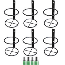6Pcs Metal Wall Mounted Wine Bottle Holder Display Racks Liquor Bottle Organizer