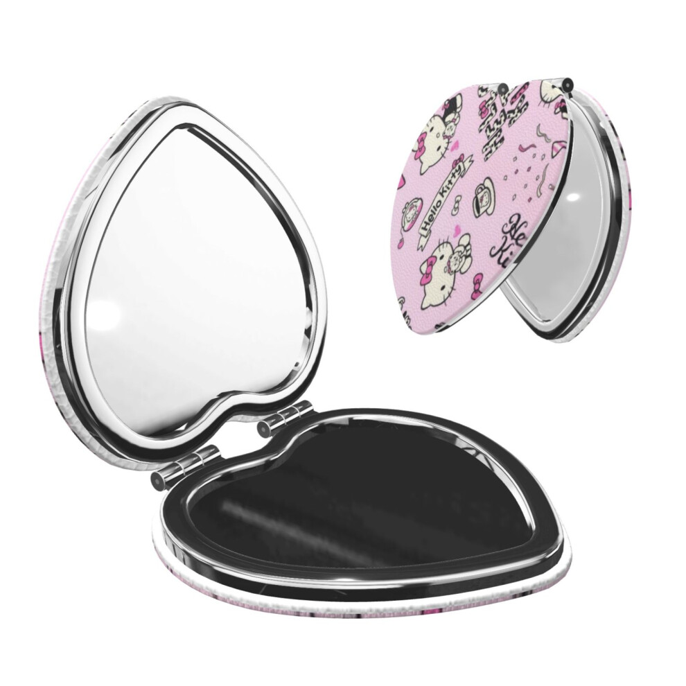 Hello Kitty Pocket Mirror, Portable Magnifying Compact Travel Makeup Mirror, 2-Sided Handheld Small Mirror