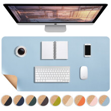 Desk Pad, 23.6 X11.8 in Extended Gaming Mouse Pad, Desk Keyboard Mat, Waterproof Desk Writing Pad, Desk Pad Protector for Office and Home,Light Blue