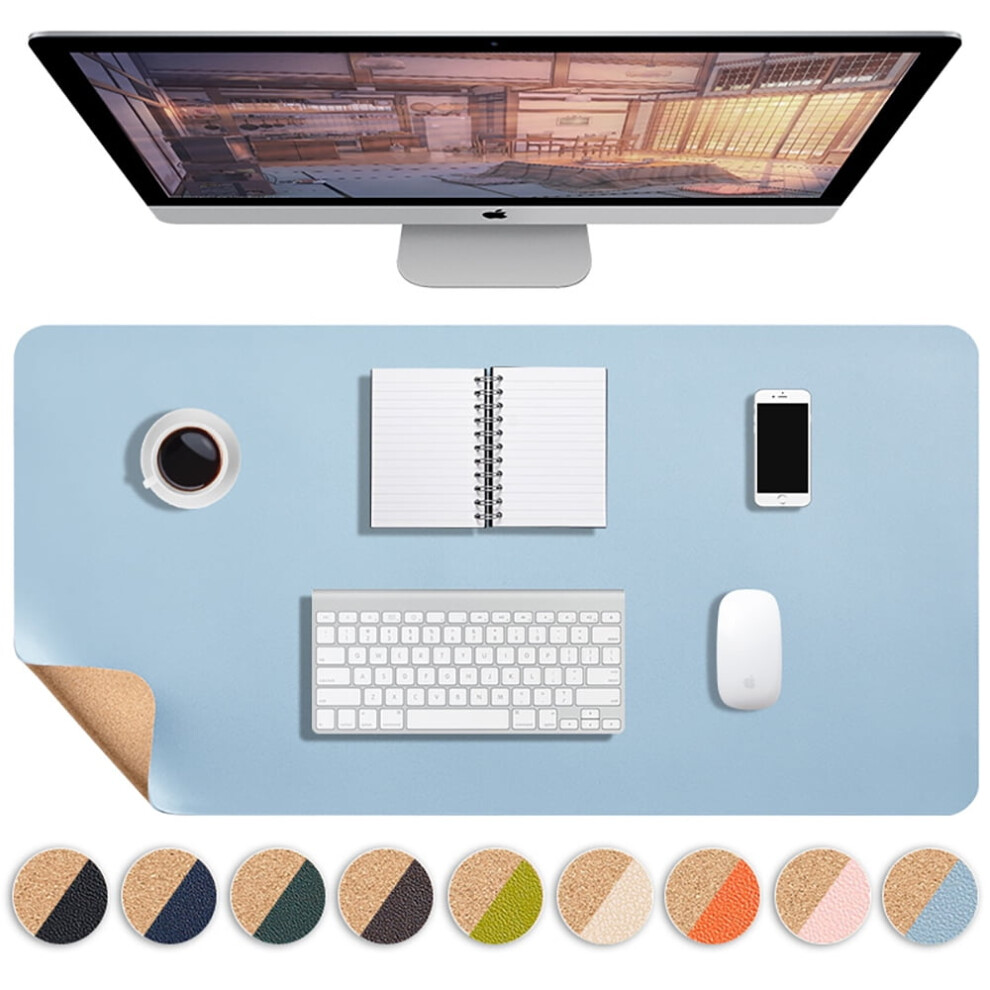 Desk Pad, 23.6 X11.8 In Extended Gaming Mouse Pad, Desk Keyboard Mat, Waterproof Desk Writing Pad, Desk Pad Protector For Office And Home, Light/Blue 9130661632836