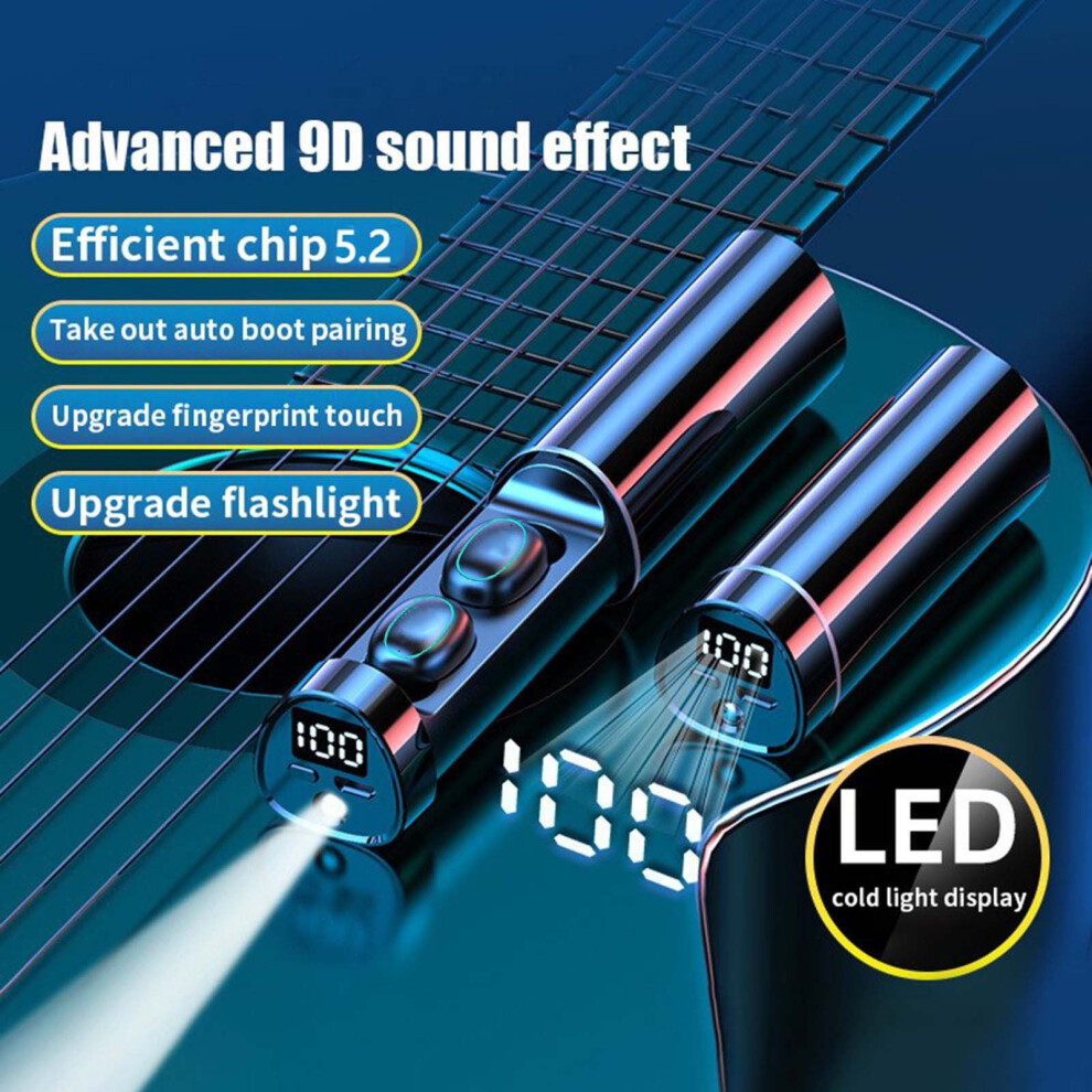 Eqwljwe Bluetooth Headset Power Display Wireless Headset With Flashlight Function Bluetooth Headset Holiday Clearance 9130661633604