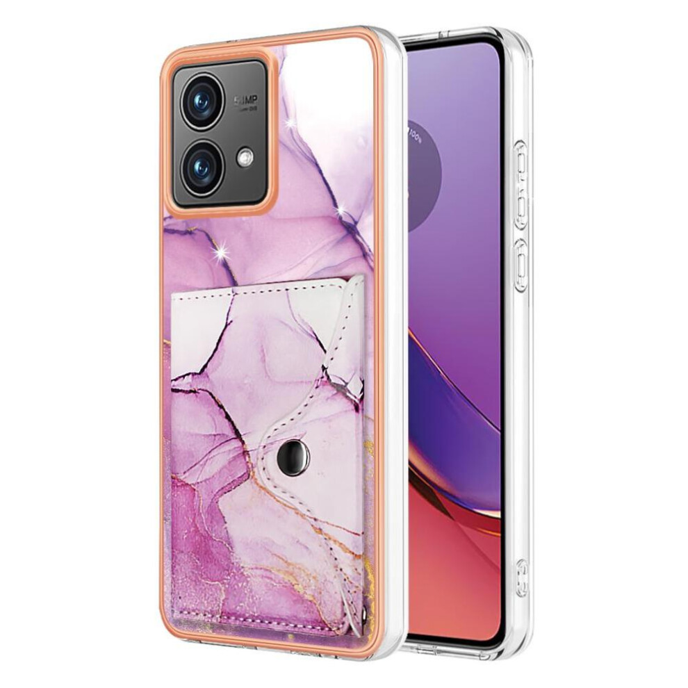 Case For Motorola Moto G84 Card Slots Soft Tpu Bumper Slim Wallet Marble 9170372859740