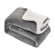 Thsue 63x51in Thick Flannel Lamb Wool Composite Double Blanket Leisure Blanket Gift