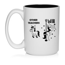 Teacher Superstar Unicorn Funny Ceramic Coffee Mug Tea Cup Gift (15oz White)