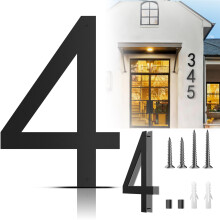Large House Numbers 16 Inch Black Metal, Outdoor Modern Floating Address Numbers, Weatherproof 3D