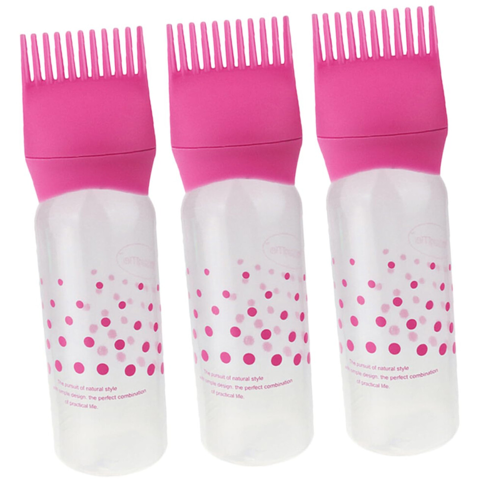 3pcs Hair Dye Applicator Bottle with Root Comb and Scale for Precise Root Application
