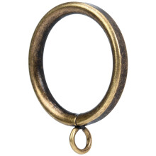 24 Pack Antique Brass Metal Curtain Rings with Eyelets 1.5 Inch for 1 1/4 Inch Rods