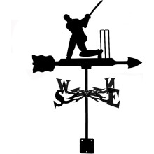 Metal Weather Vane with Roof Mount, Retro Garden Wind Direction Indicator, Durable Baseball Design