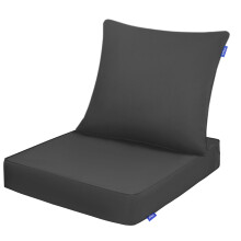 Outdoor Seat Cushions Dark Grey 19x19x3in Fade Resistant Waterproof Deep Seat Patio Furniture Cushions
