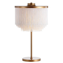 27.5 Inch Modern LED Table Lamp with Tassel Shade and Gold Base for Bedroom Living Room Office