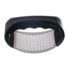 Stainless Steel Garlic Press Rocker Ergonomic Garlic Mincer with ABS Handle for Quick Crushing (Black)