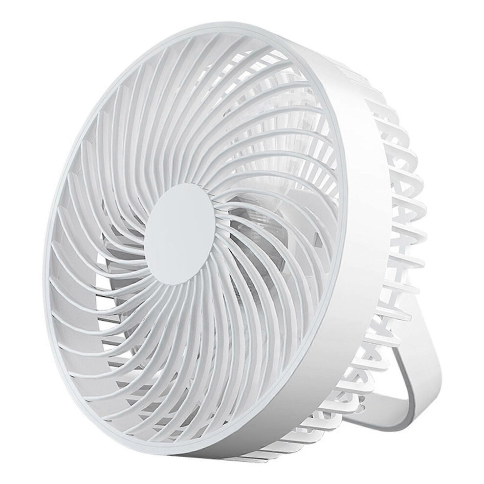 (As Show, White) 2 In 1 Camping Fan With Led Light Usb Powered 6.5'' Tent Fan With Hanging Hook 5213747887864