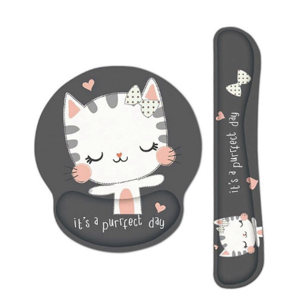 (As Show, 1) Cartoon Keyboard And Mouse Wrist Rest Support Set Ergonomic For Computer Laptop 5213747885457