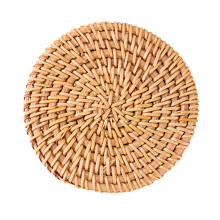 Rattan Coasters for Heat Resistant Protection, Rustic Autumn Woven Table Mats, MultiSize Set
