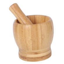 2pcs Bamboo Garlic Press and Grater Set Manual Garlic Crusher with Grater Bowl for Kitchen