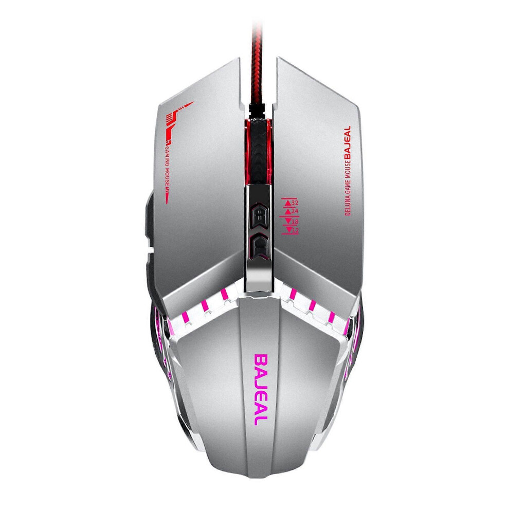 (As Show, One Size) Wired Gaming Mouse 3200Dpi Optical Usb Mouse With Rgb Backlit Mute Mice 3364096779477