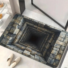 3D Illusion Rug with Realistic Visual Effect, Non Slip Indoor Outdoor Optical Carpet 60x90cm