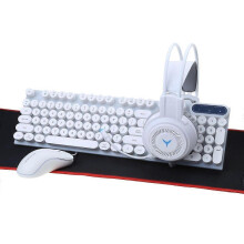 (As show, One size) Mechanical RGB Rainbow Backlit Gaming Kit - Keyboard Mouse Headset & Mouse Pad